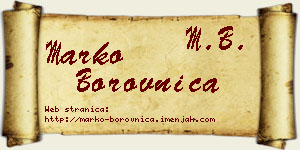 Marko Borovnica vizit kartica
